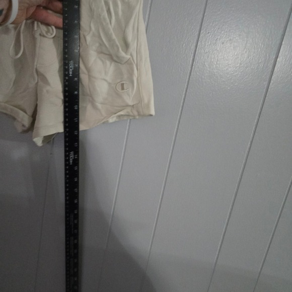 Champion Reverse Weave Shorts Womens Small Cream Fleece Drawstring Casual - Picture 5 of 7